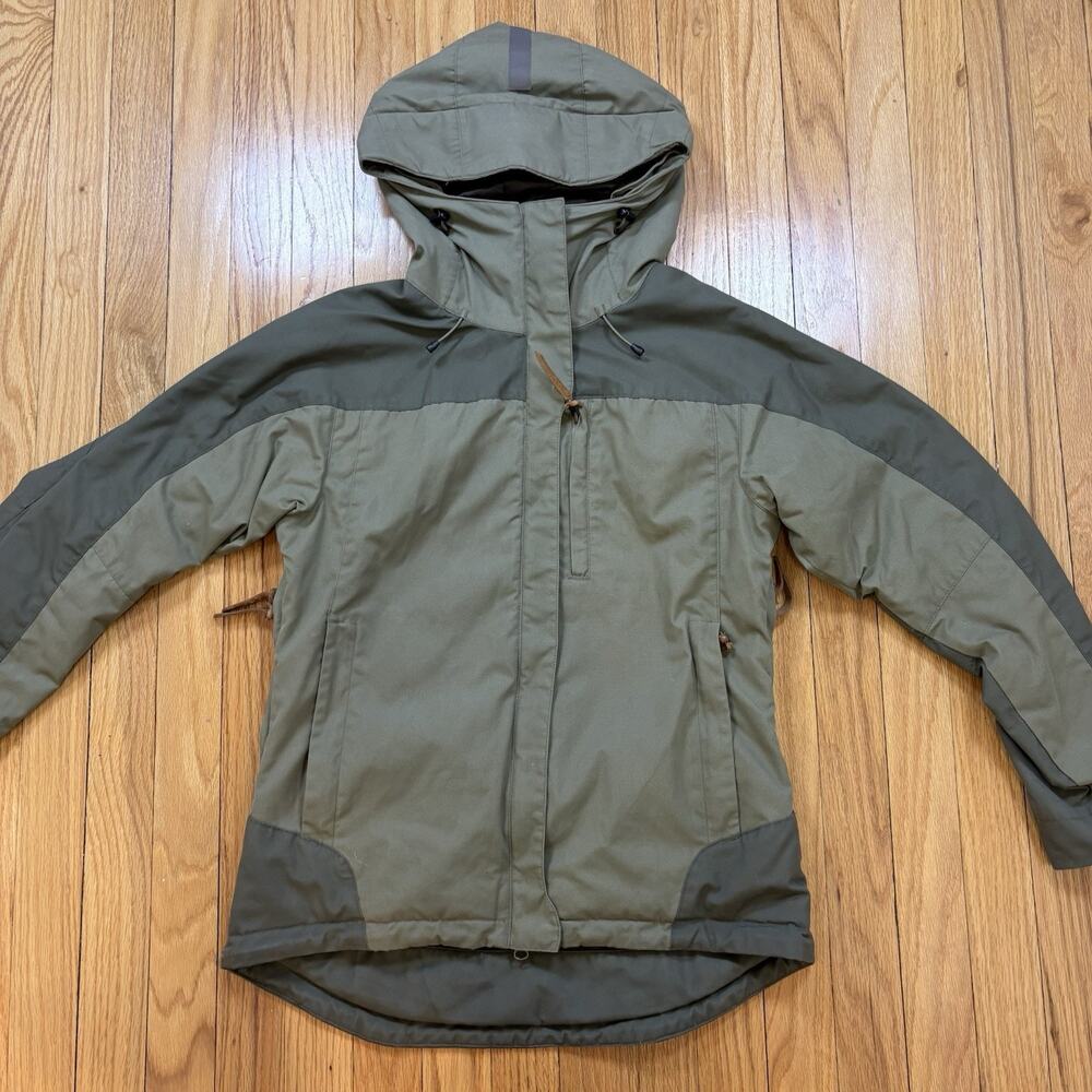 Fjallraven Singi Loft Parka Jacket Womens XS Green G-1000 Hooded Insulated Warm